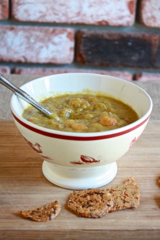 split pea soup a bowl full of simple